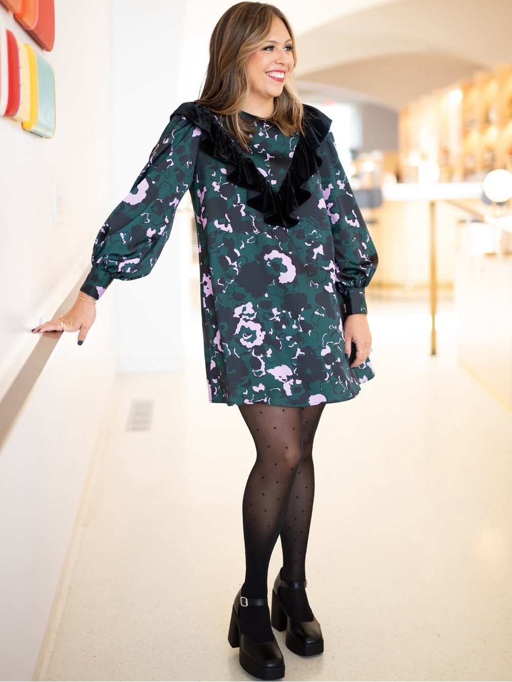 Crosby by Mollie Burch Velvet Ruffle Dress